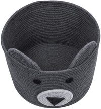 Thumbnail for Small Bear Basket, Cotton Rope Basket, Cute Storage, Gray