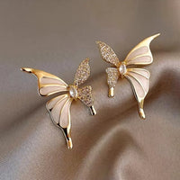 Thumbnail for White Color Double Butterfly Korean Earrings