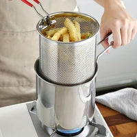 Thumbnail for Stainless Steel Deep Fryer Pot with Oil Filter Basket