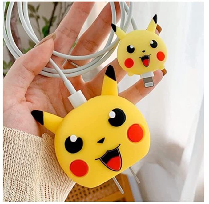 Super Cute Pikachu Silicon Apple iPhone Charger Case
