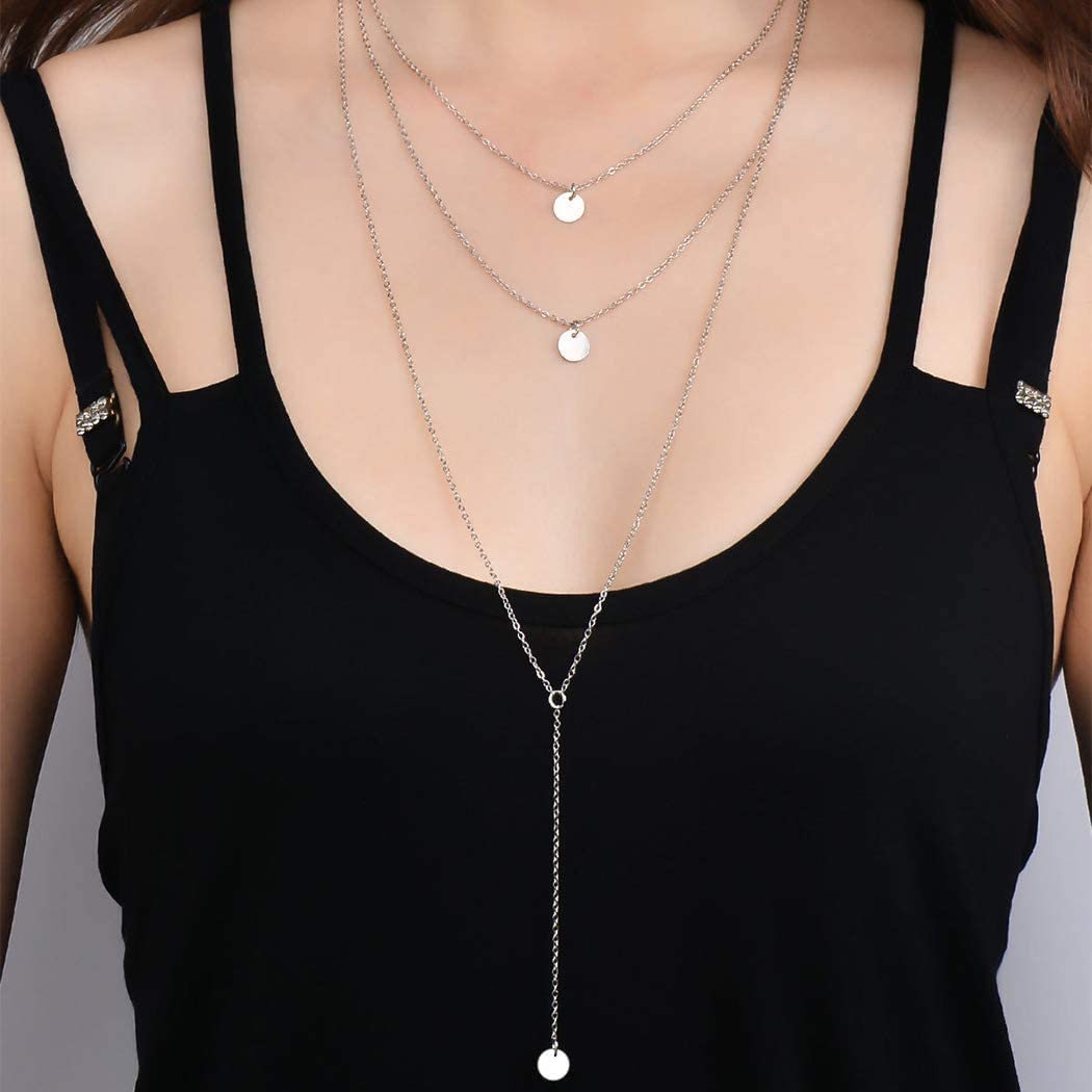 3 layer chain necklace for women