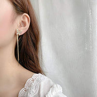 Thumbnail for Butterfly Golden Straight Korean earring