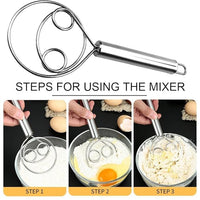 Thumbnail for Stainless Steel Danish Dough Whisk | Handheld Bread & Batter Mixer (2 Pcs)