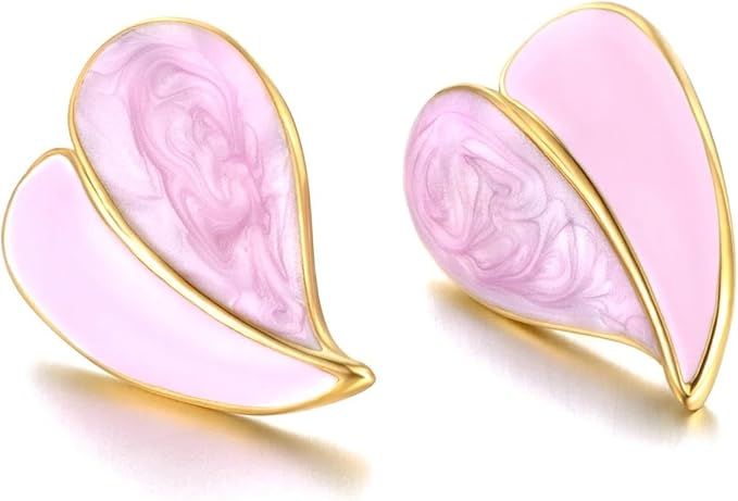 Earrings Stud Earrings Women Jewellery Jewelry White Enamel Heart Earrings Love Heart Earrings For Girl Women