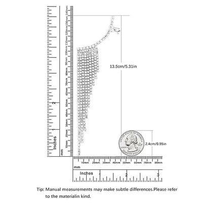 Glamorous Rhinestone Tassel Ear Cuff Earrings