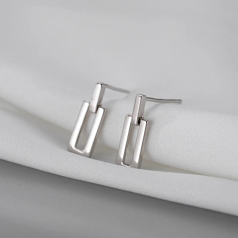 Rectangular shape small studs for women