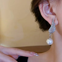 Thumbnail for Angel Wings Earrings with pearl