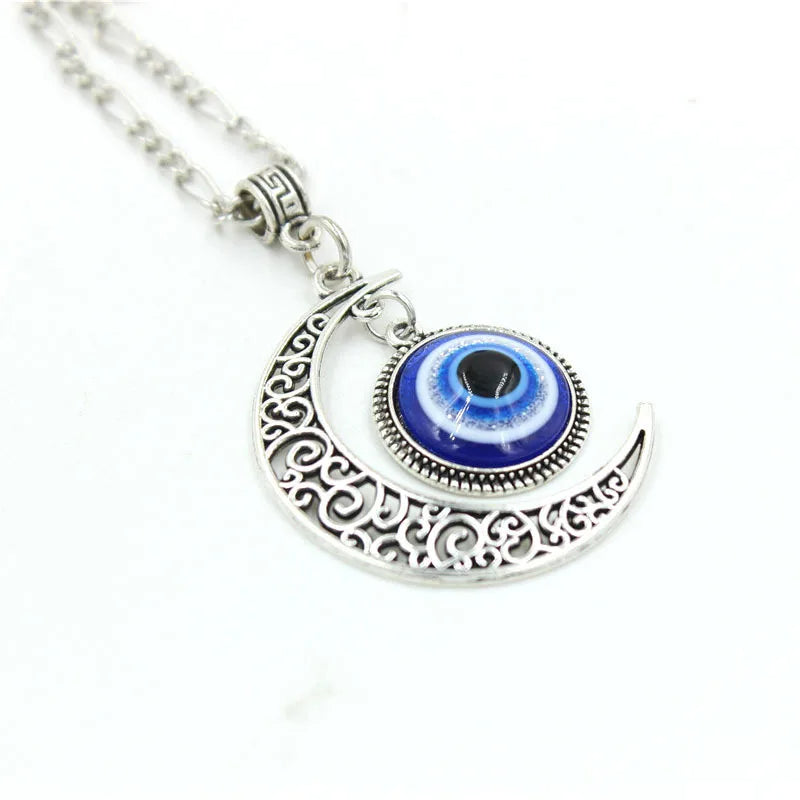 Evil eye necklace with Moon