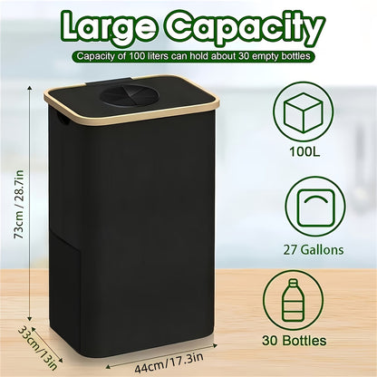 100L Large Capacity Smart Waste Bin with Removable Inner Bag