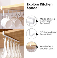 Thumbnail for Under Shelf Hanging Hooks Organizer Rack | Kitchen Cup & Utensil Holder