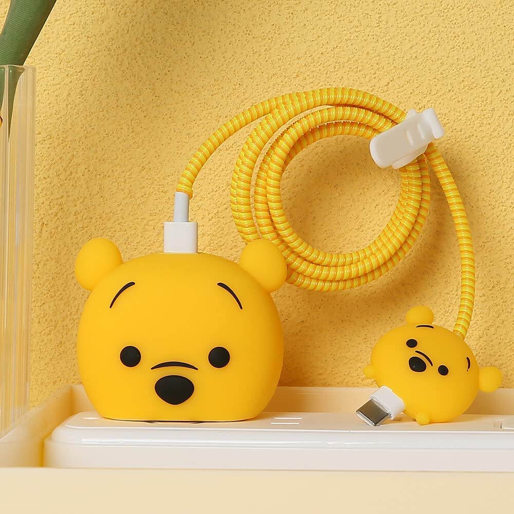 Super Cute Winnie The Pooh Silicon Apple iPhone Charger Case