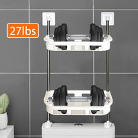 Thumbnail for No-Drill 2-Tier Bathroom Shelf | Adhesive Wall Organizer (11.8 in)