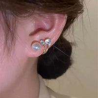 Thumbnail for Korean Crystal Ear studs with pearls