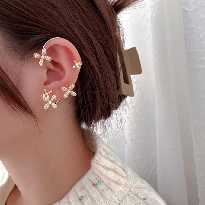 Golden Flower Design EarCuff