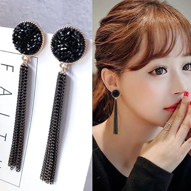 Black Colour Straight Korean earring