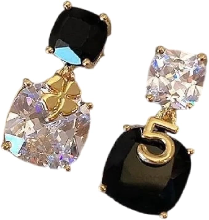 New Trendy Exclusive Korean Style Trendy Black Earrings