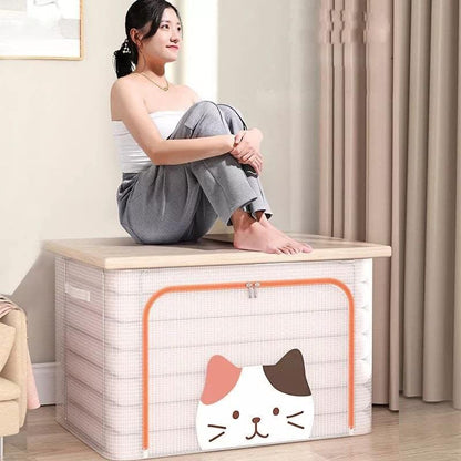 Cat Face Stackable Fabric Storage Box (66L)