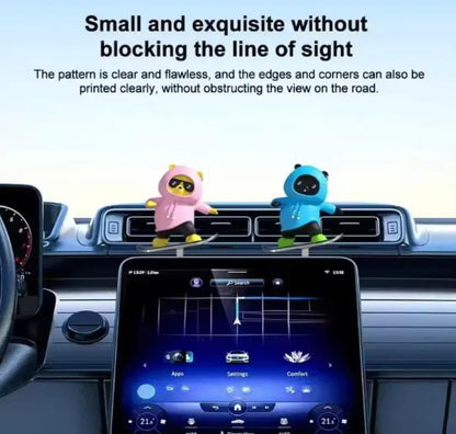 Stylish Panda Car Decor with Slide Action & Number Display