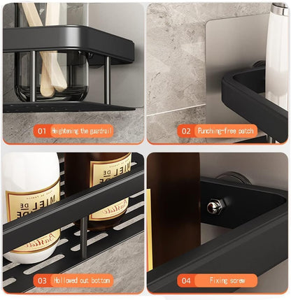 Adhesive Wall-Mounted Bathroom Shelf | No-Drill Shower Caddy