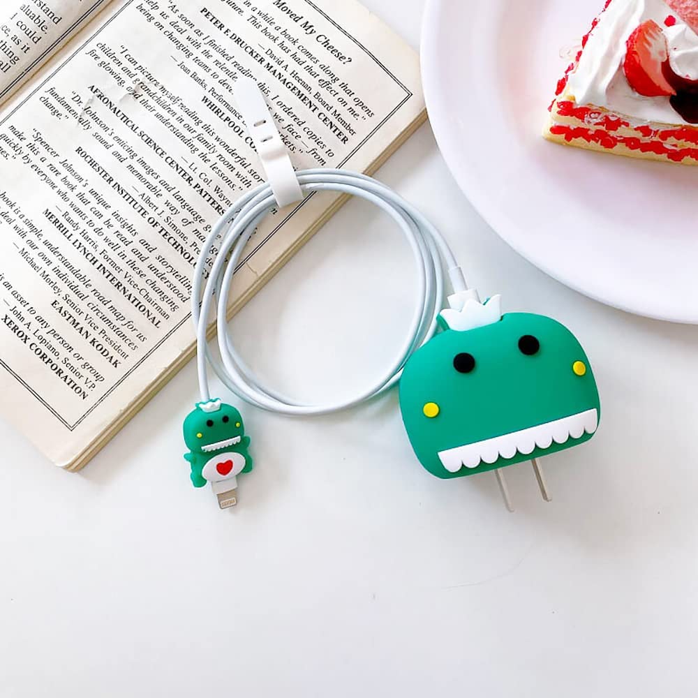 Super Cute Dinosaur Silicon Apple iPhone Charger Case