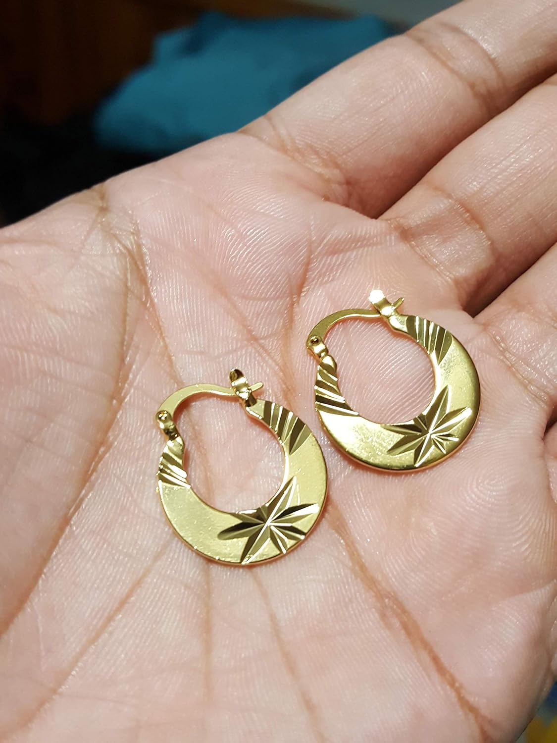 Gold-Plated Stainless Steel Circular Hoop Earrings For Man