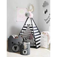 Thumbnail for Large Bear Basket, Cotton Rope Basket, Cute Storage, Gray