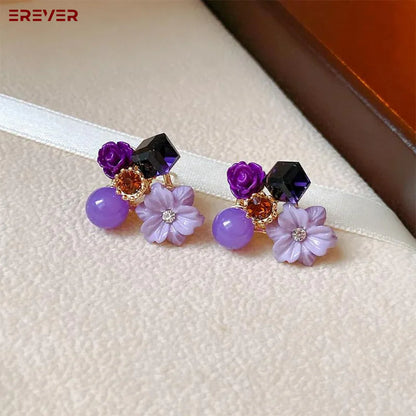 Multi colour Flower Studs Korean earring