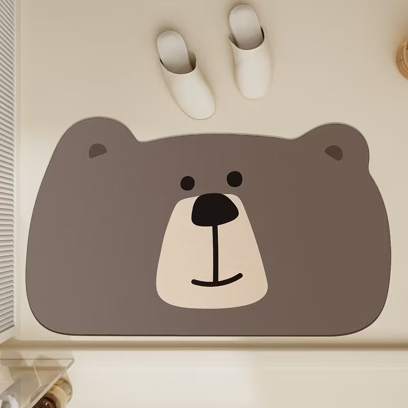 Cute Bear Shape Anti-Slip Quick-Dry Mat