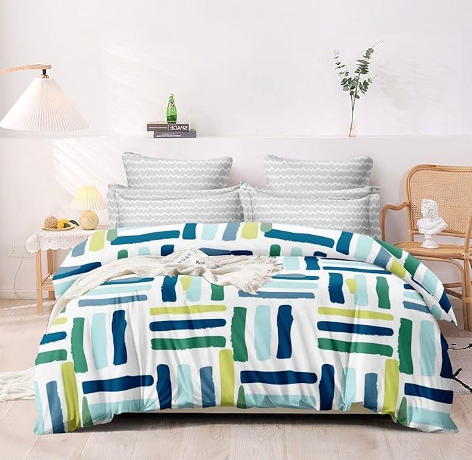 Light Green Dot Print Double bedsheet with 2 Pillow Covers