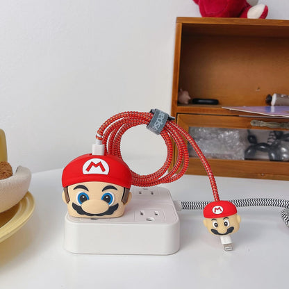 Classic Mario Silicon Apple iPhone Charger Case