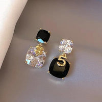 Thumbnail for New Trendy Exclusive Korean Style Trendy Black Earrings