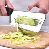 Thumbnail for Stainless Steel Vegetable & Fruit Slicer – Heavy-Duty Dual Blade Cutter for Kitchen (2 Pc)