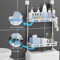 Thumbnail for No-Drill 2-Tier Bathroom Shelf | Adhesive Wall Organizer (11.8 in)