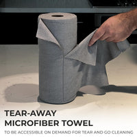 Thumbnail for Reusable Cleaning Cloth Roll – 25 Tear-Away Washable Towels (12x12, Grey)