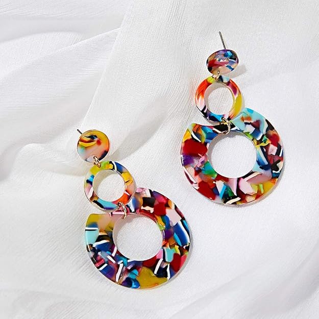 Multicolour Arcylic Korean earring