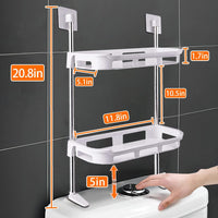 Thumbnail for No-Drill 2-Tier Bathroom Shelf | Adhesive Wall Organizer (11.8 in)