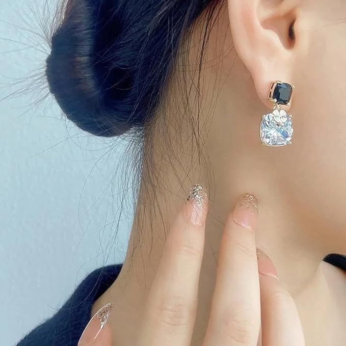 New Trendy Exclusive Korean Style Trendy Black Earrings