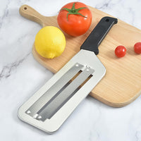 Thumbnail for Stainless Steel Vegetable & Fruit Slicer – Heavy-Duty Dual Blade Cutter for Kitchen (2 Pc)
