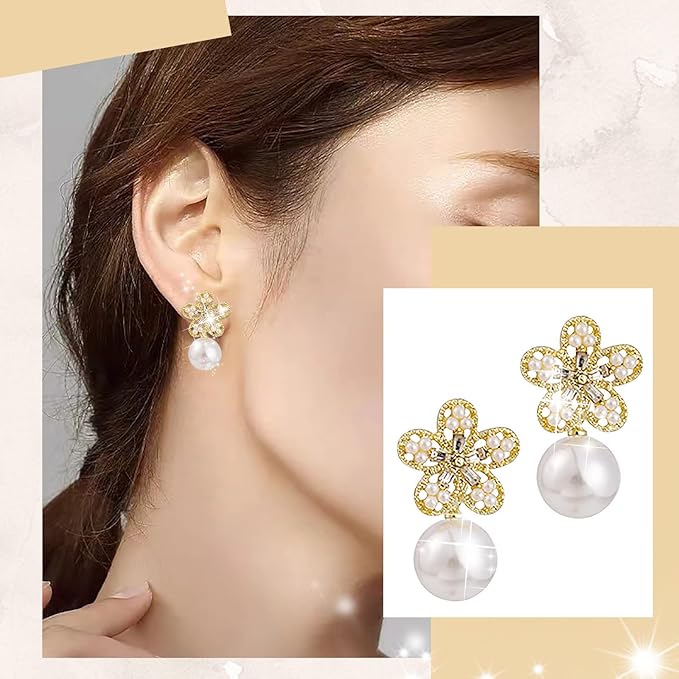 Crystal Flower Shape Korean earring