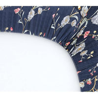 Thumbnail for Tealish Blue Floral Print King Size Bed Sheet with 2 Pillow Covers