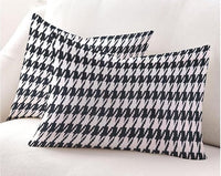 Thumbnail for White Black Pattern Elastic Fitted Bedsheet King Size with 2 Pillow Covers