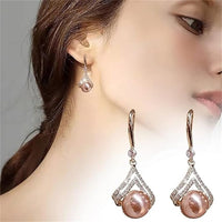 Thumbnail for Rosegold Pearl Drop Earring