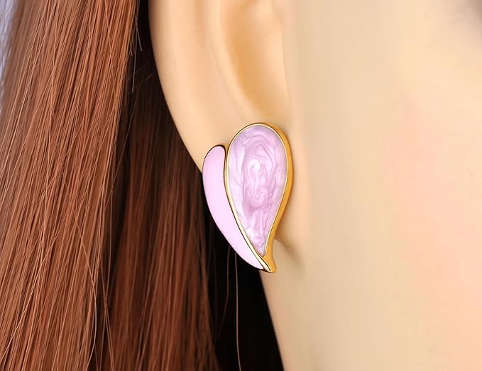 Earrings Stud Earrings Women Jewellery Jewelry White Enamel Heart Earrings Love Heart Earrings For Girl Women