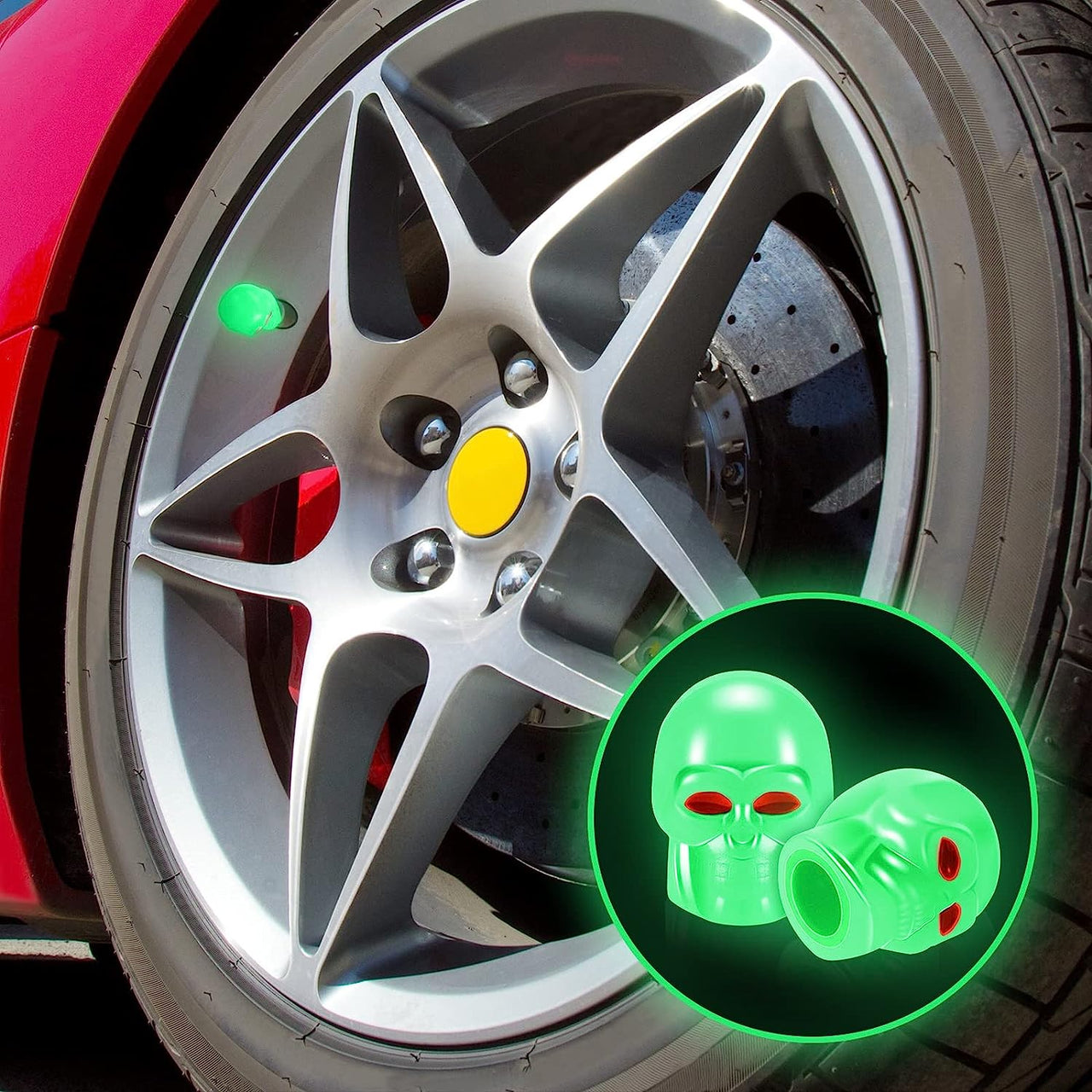 Skull Tyre Valve Caps for Car, Bike and Bicycle