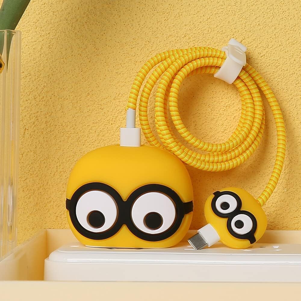 Super Cute Minion Eye Silicon Apple iPhone Charger Case