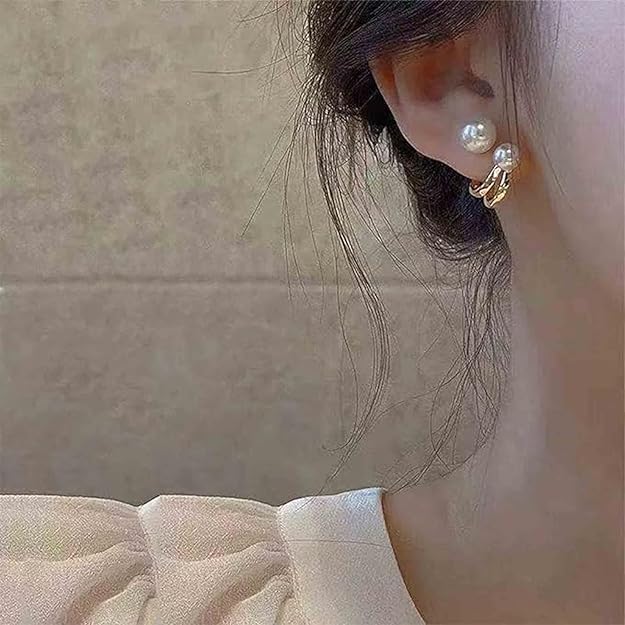 Double Pearl Korean earring