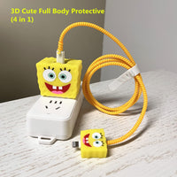 Thumbnail for Super Cute Sponge Bob Silicon Apple iPhone Charger Case