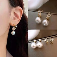 Thumbnail for Golden Pearl 2 way Wear Earrings