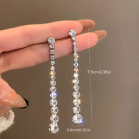Thumbnail for Elegant Long Crystal Drop Earrings