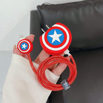 Captain Sheild Silicon Apple iPhone Charger Case